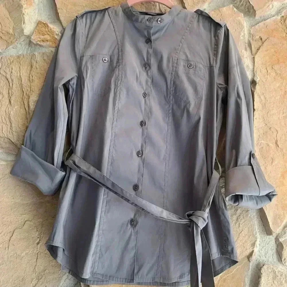 Armani Exchange Gray Button Down - image 1